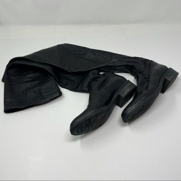 Parallele Paris France womans thigh high flat boots black leather UK 2 Us4 BoxE - Picture 2 of 8